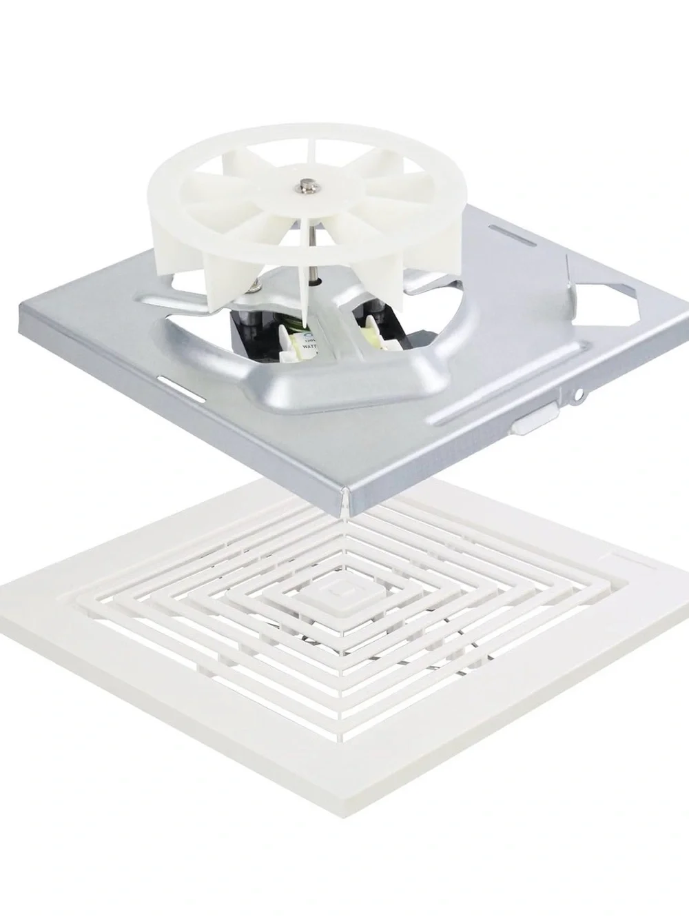 White Ceiling Vent Fan with Grill - White